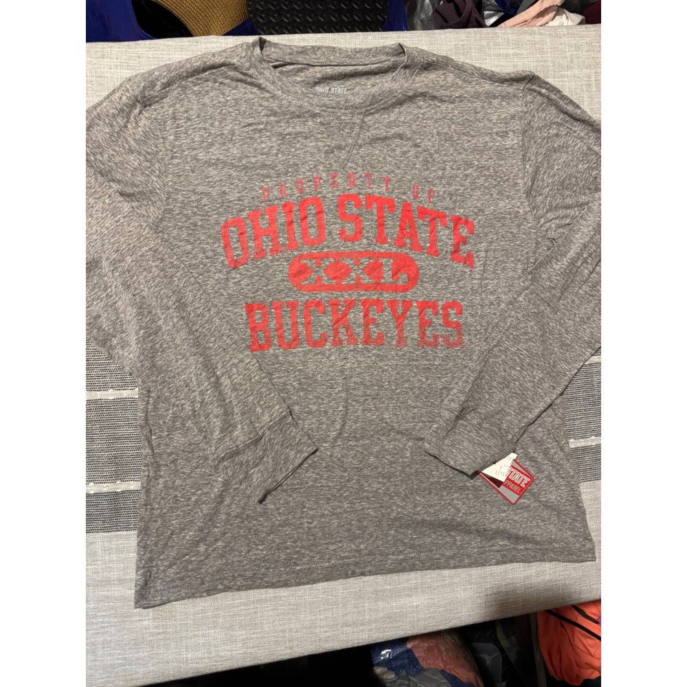 Ohio State Buckeyes Long Sleeve T Shirt Gray Mens Medium Authentic‎ Apparel